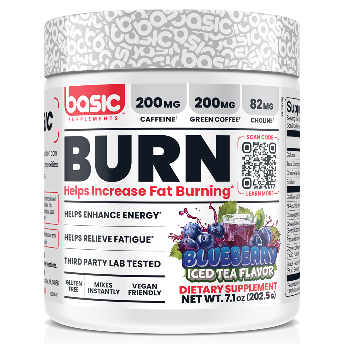Burn by Basic Supplements Blueberry Ice Tea