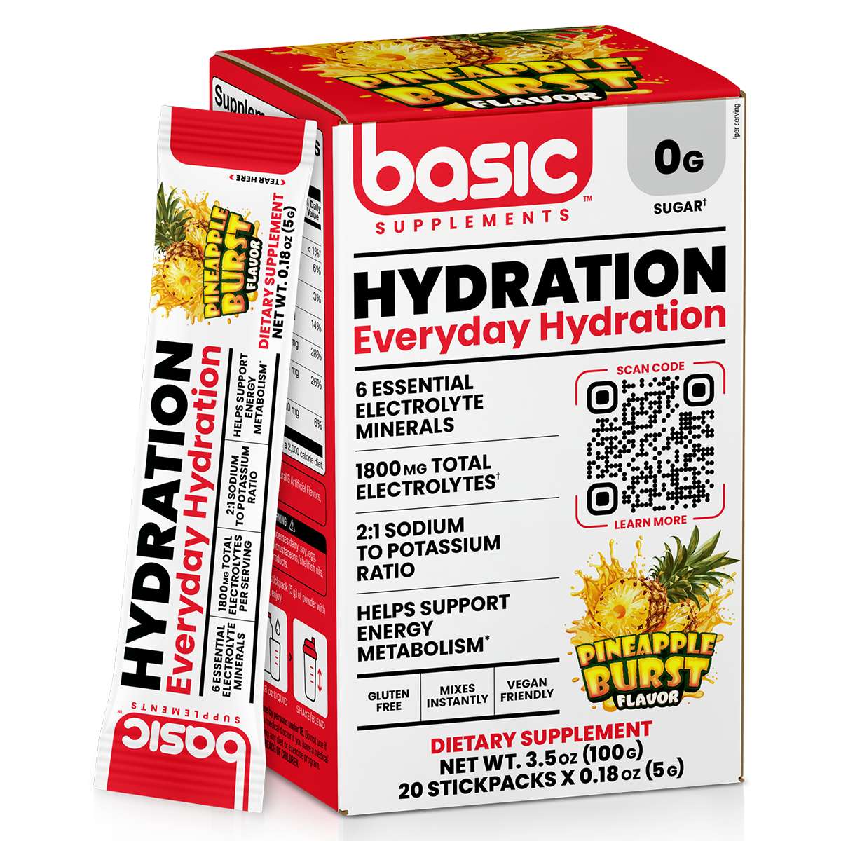 Hydration by Basic Supplements Pineapple Burst