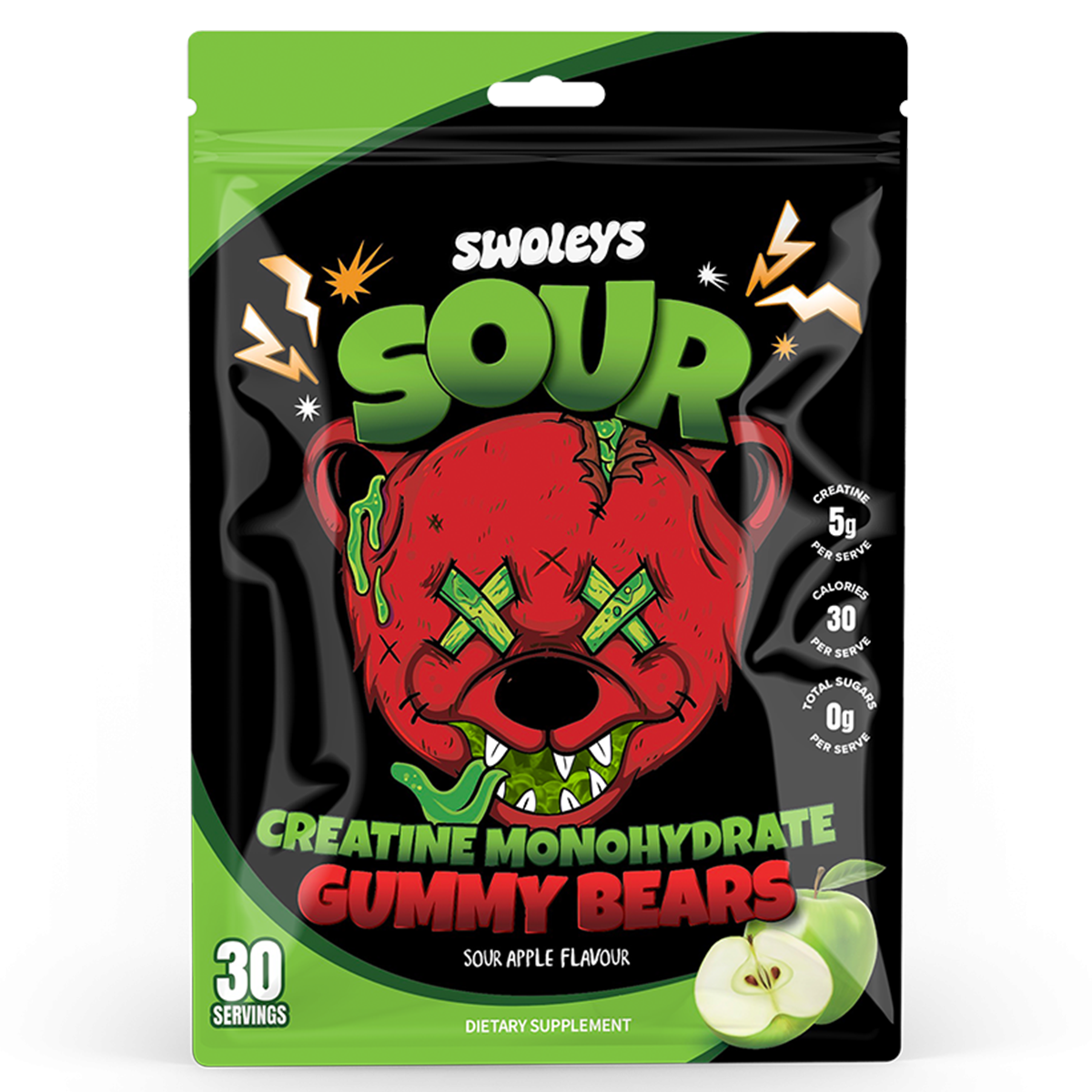 Sour Creatine Gummy Bears by Swoleys